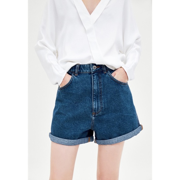 ZARA Mom Fit Bermuda High Rise Shorts Size 00